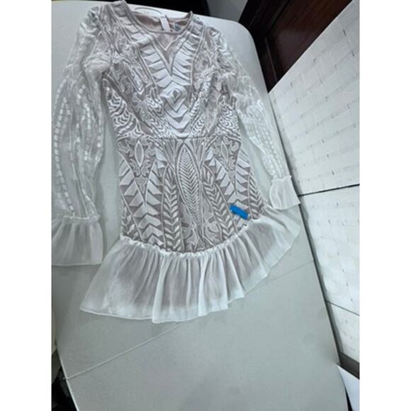 NWT!! "Mello Molly" Midi Dress Lace Needs Stitched On Ruffle Cottage Core Hoco - Picture 7 of 15